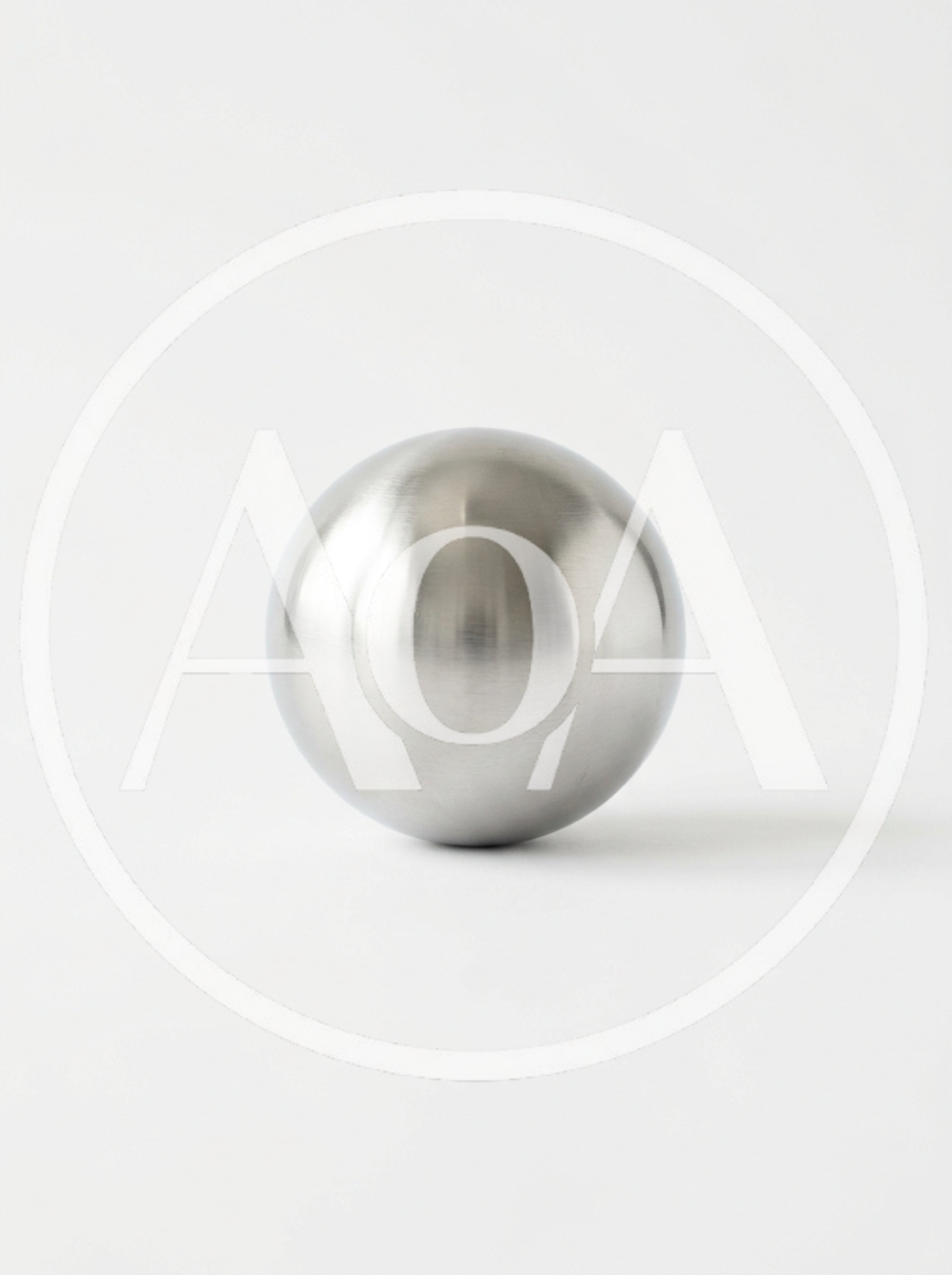 Polished Stainless Steel Sphere On White Background