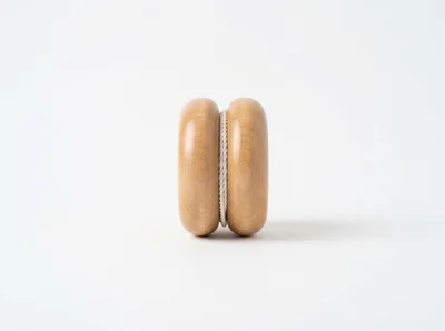 Wooden Yo-Yo Toy on White Background