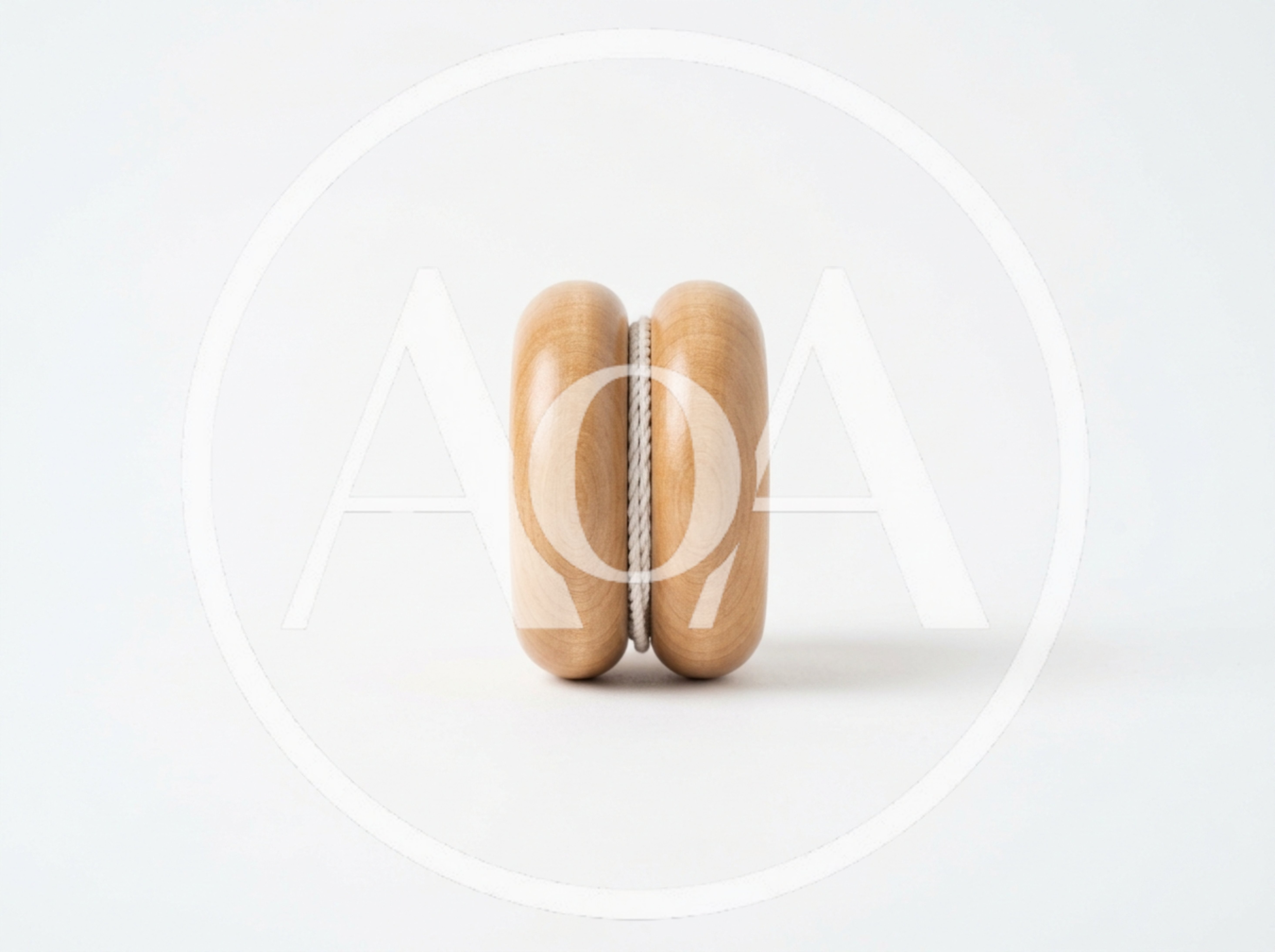 Wooden Yo-Yo Toy on White Background