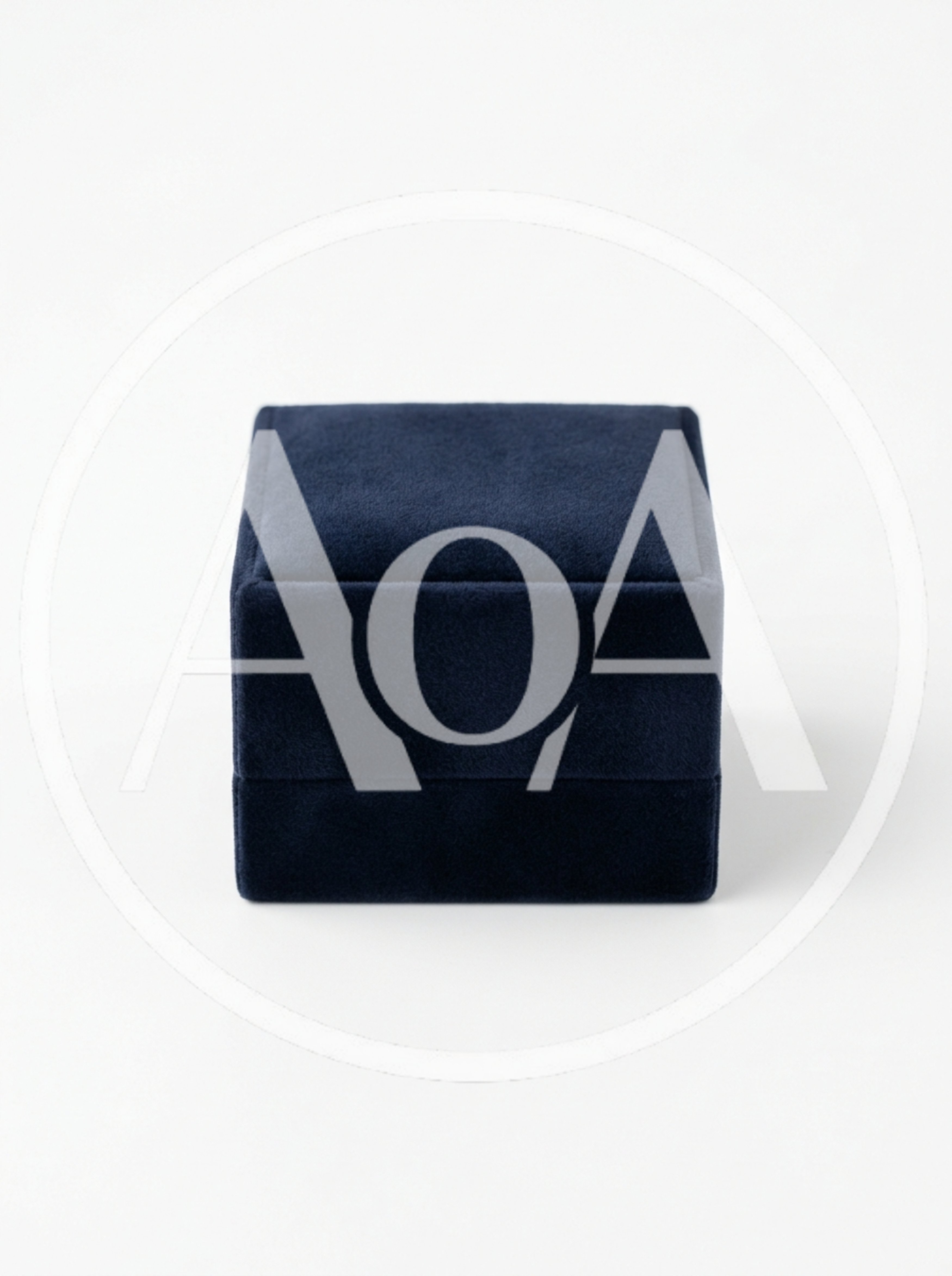Closed Dark Blue Velvet Jewelry Box