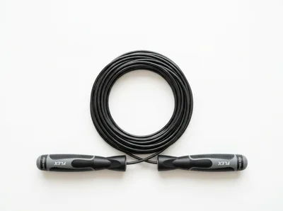 Black Jump Rope With Ergonomic Handles