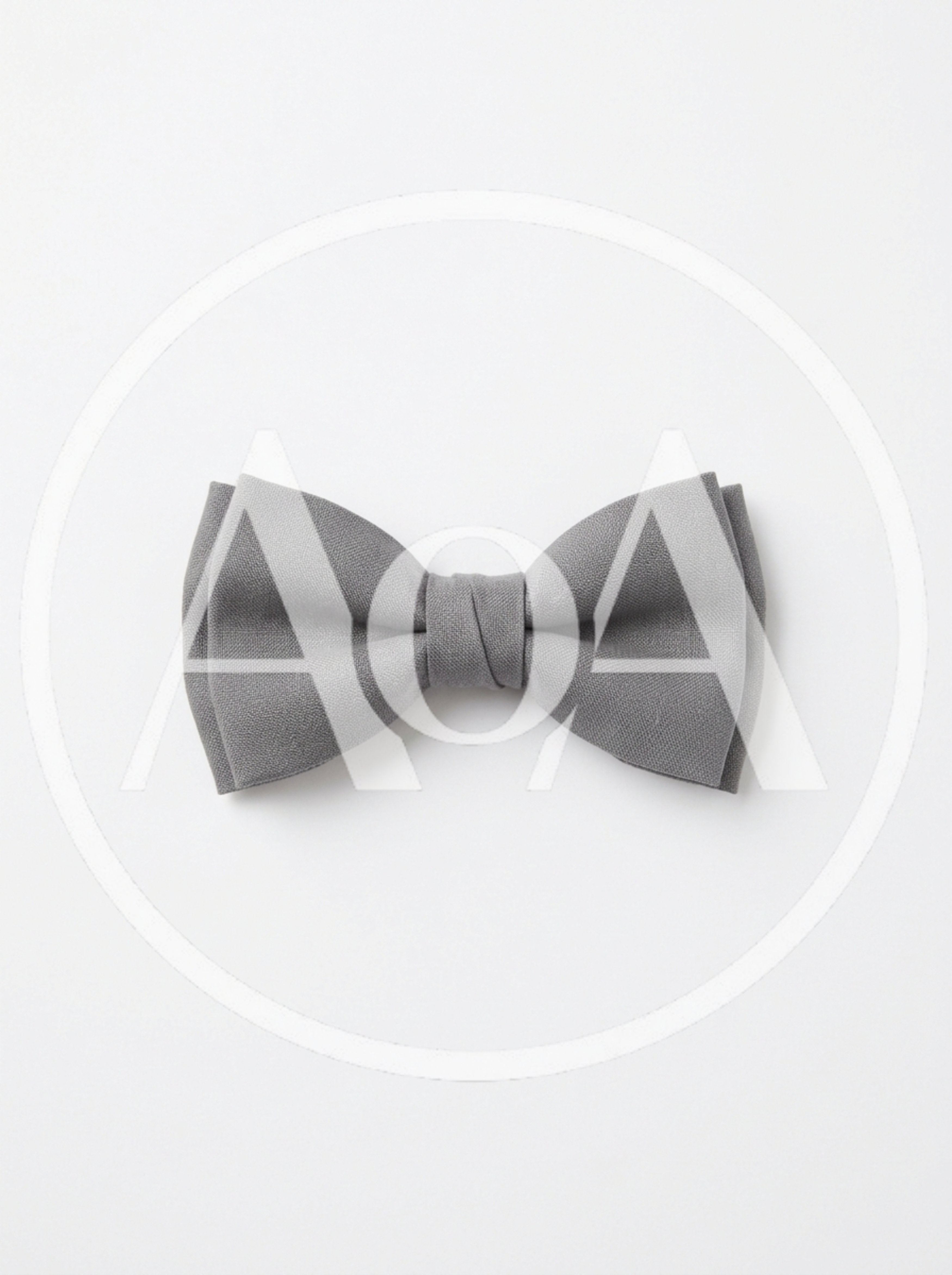 Grey Linen Bow Tie On White Background