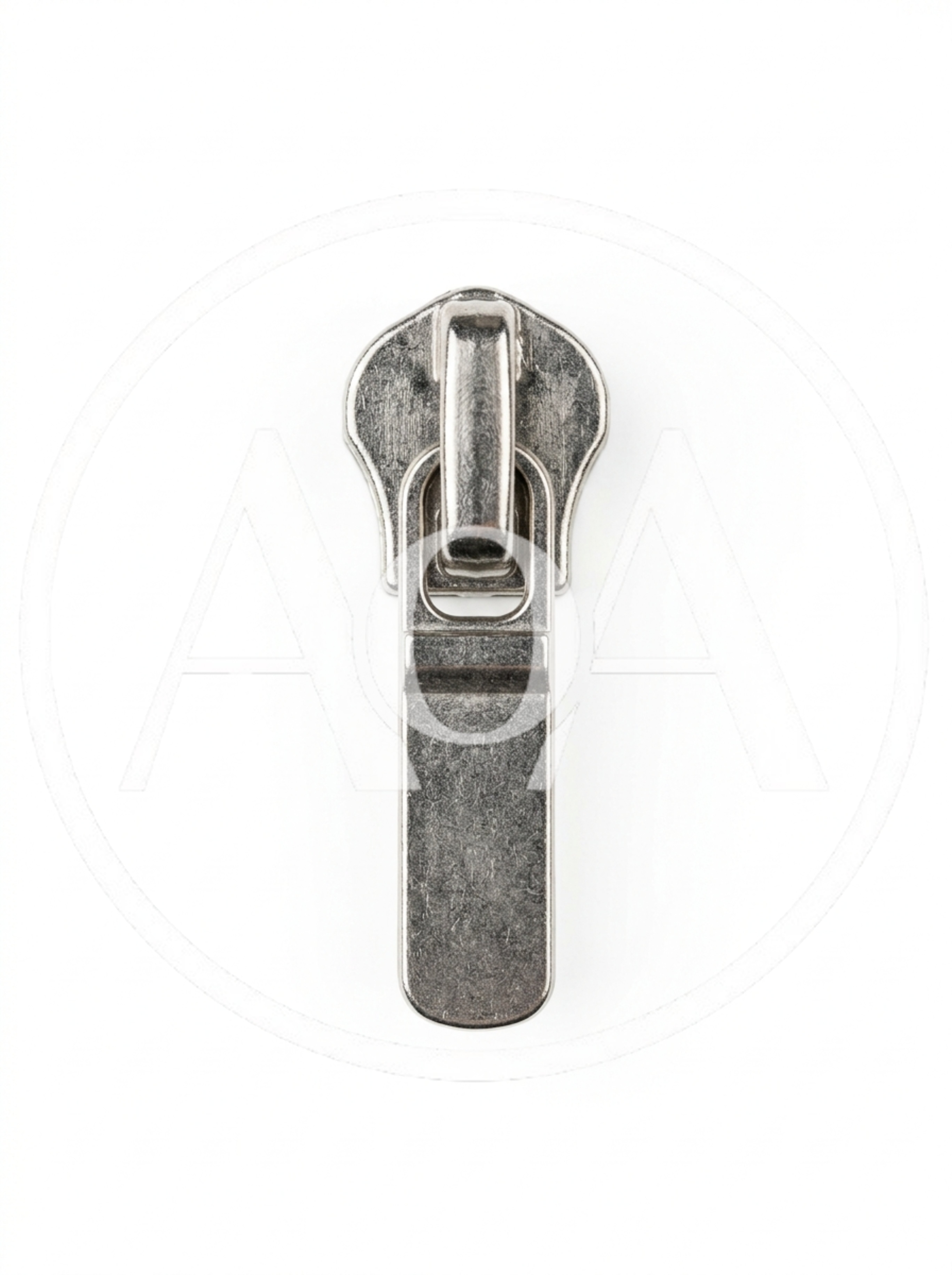 Silver Metal Zipper Slider Isolated On White Background