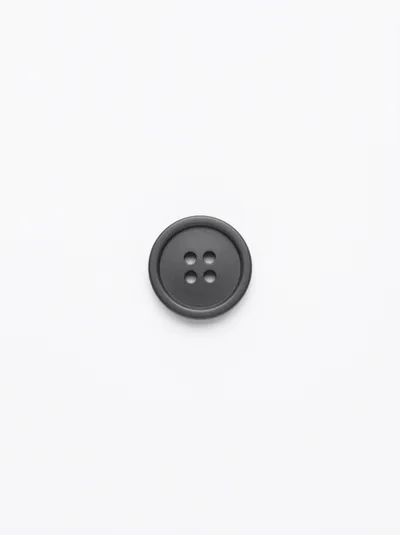 Single Dark Grey Four Hole Button