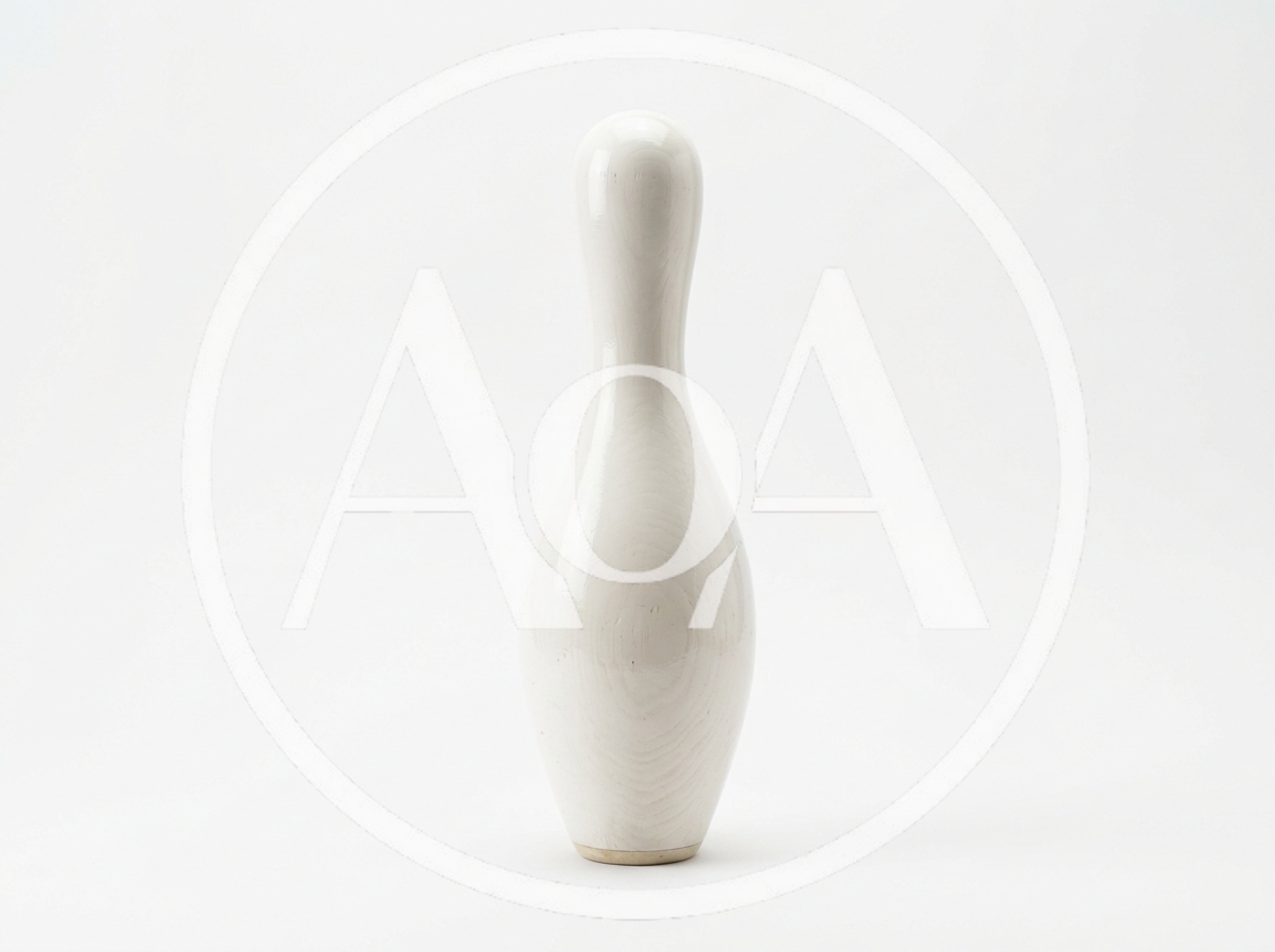 Single White Bowling Pin On White Background