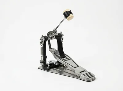 Single Bass Drum Pedal on White Background