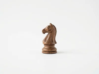 Wooden Chess Knight Piece Isolated On White Background