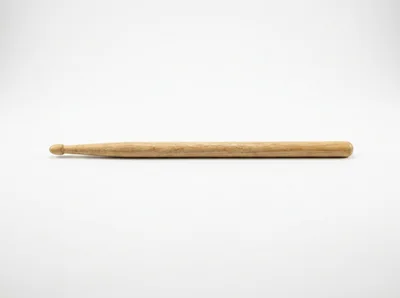 Single Wooden Drumstick Isolated On White Background