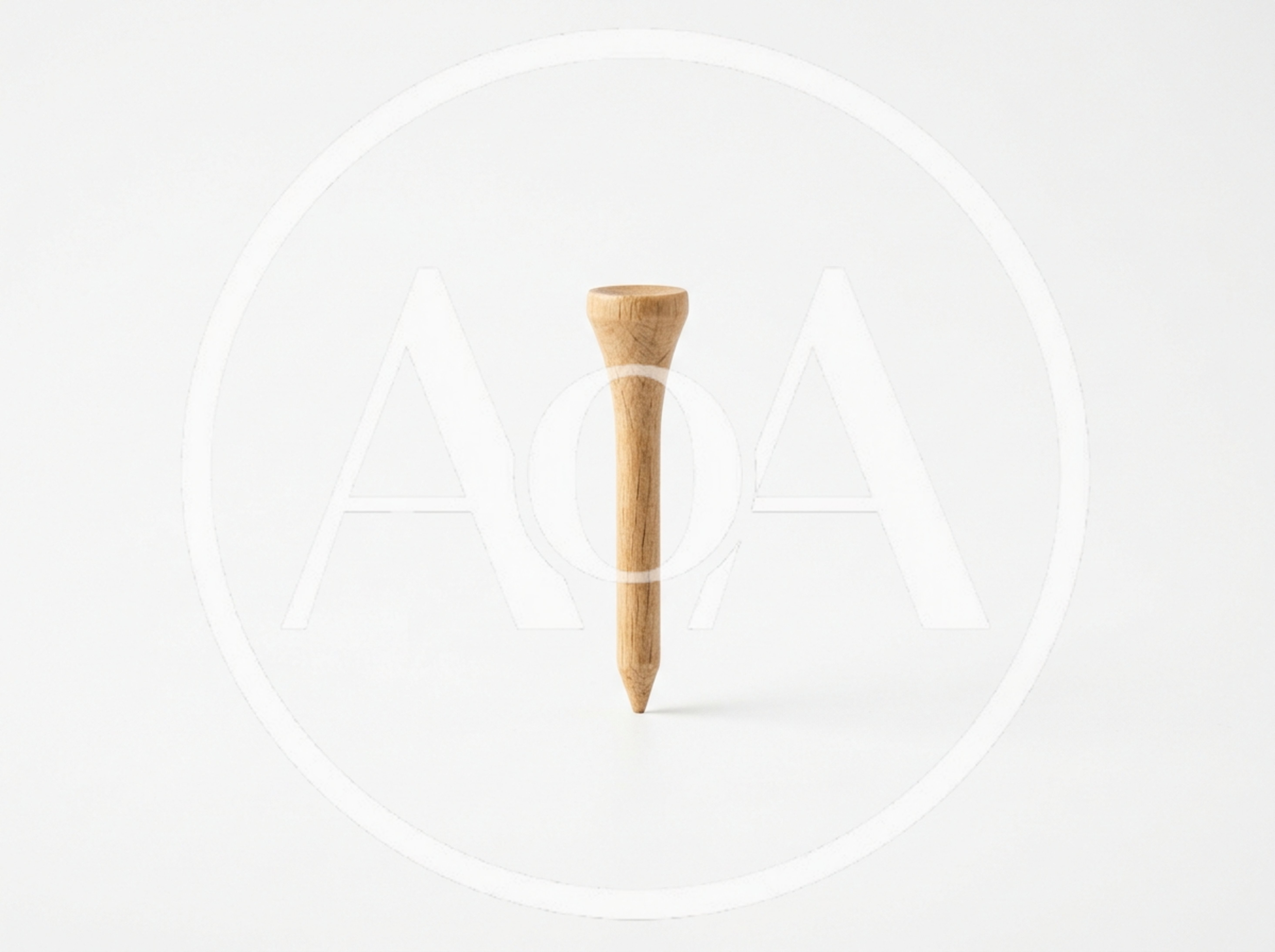 Single Wooden Golf Tee On White Background