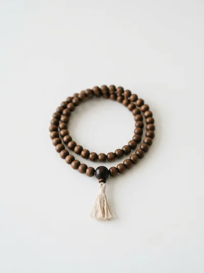 Wooden Mala Prayer Beads With Tassel