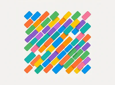 Abstract Pattern Of Colorful Rectangular Tiles
