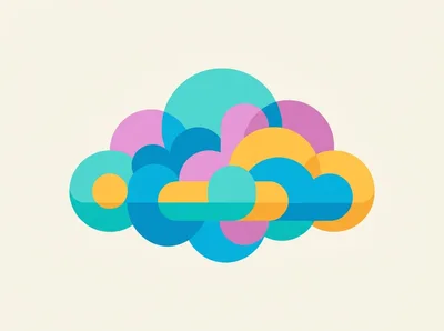 Abstract Colorful Cloud Graphic Design Illustration