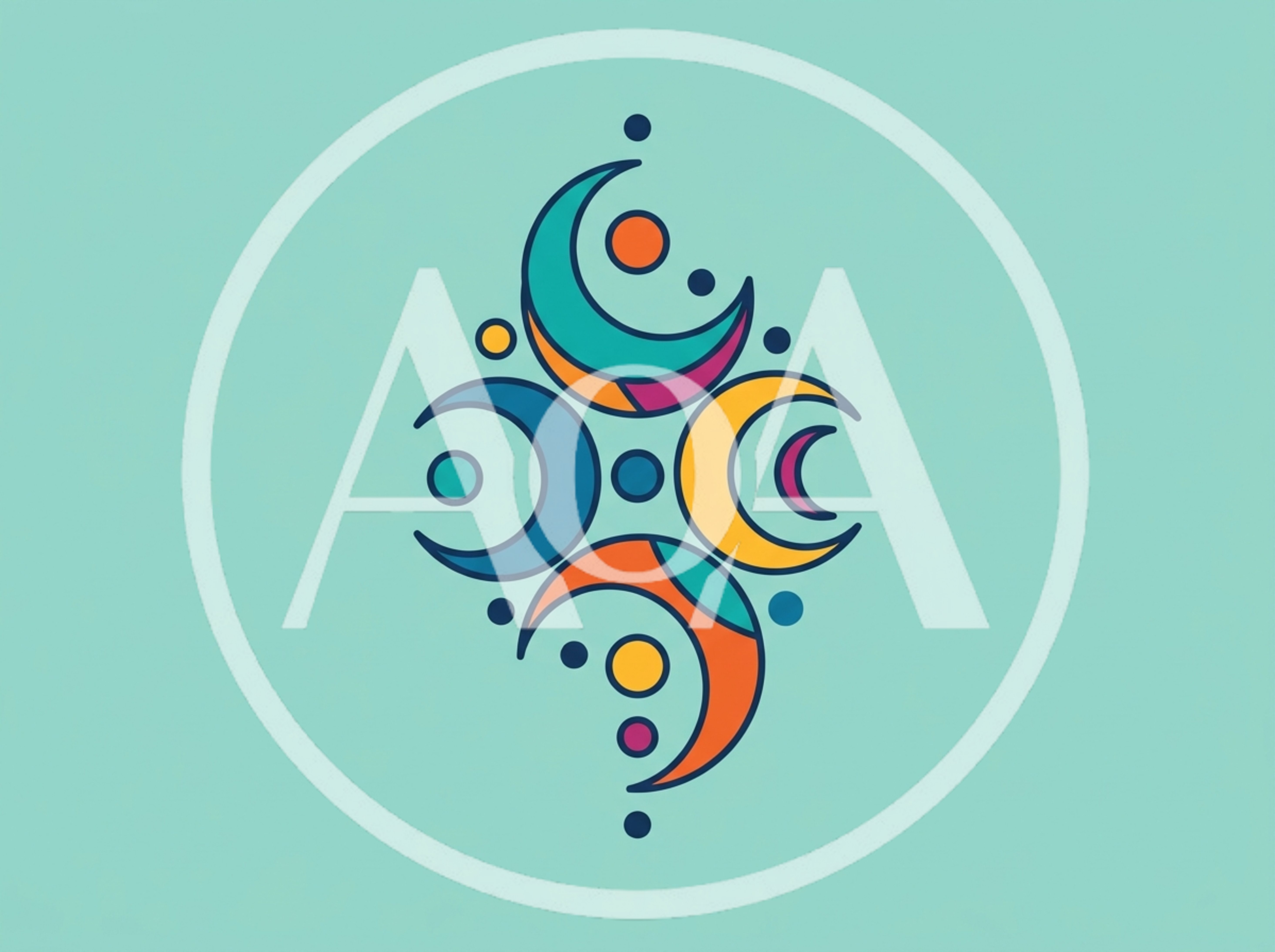 Abstract Geometric Crescent Moon Mandala Design