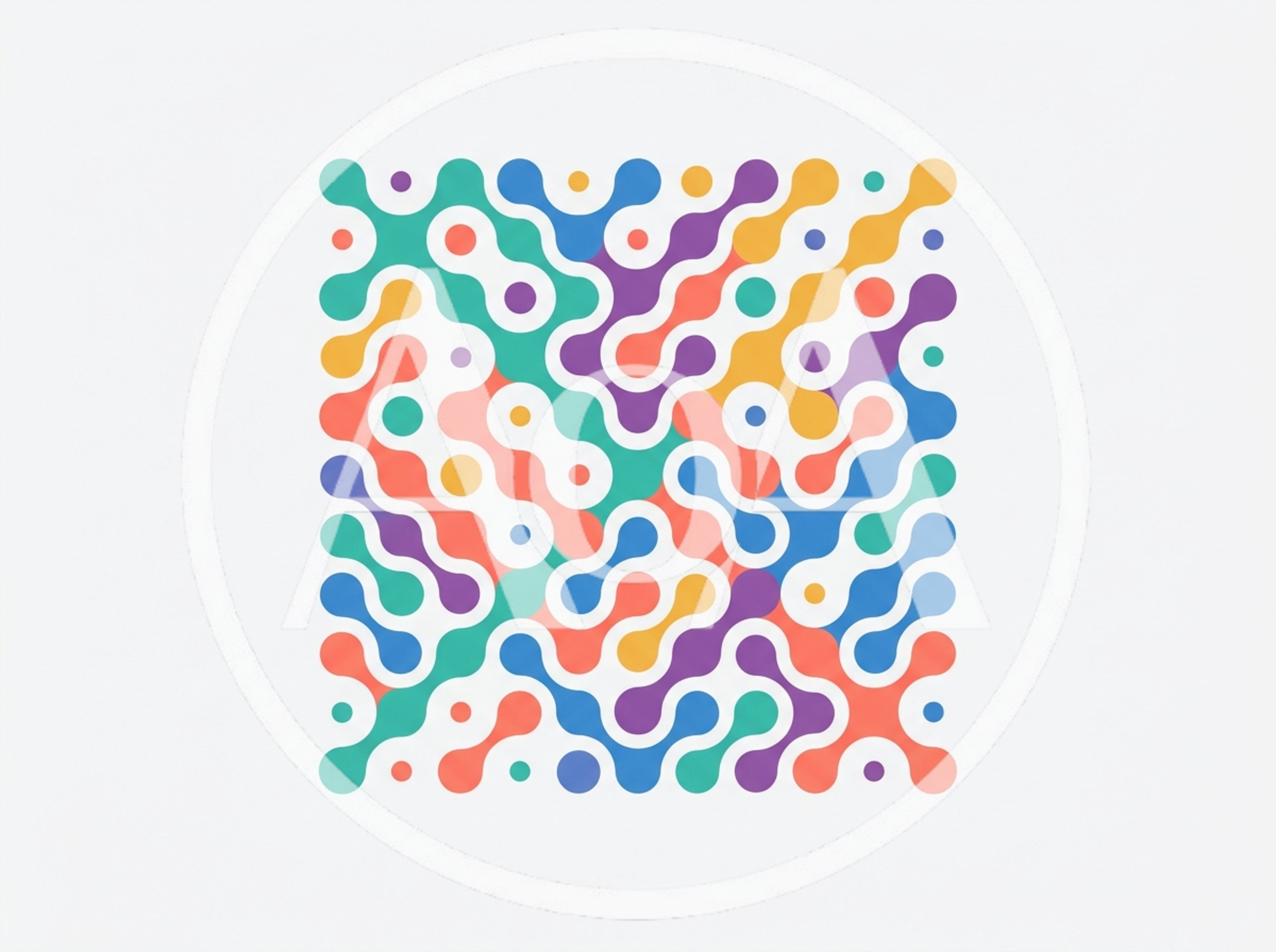 Abstract Geometric Pattern With Interconnected Colorful Rounded Shapes