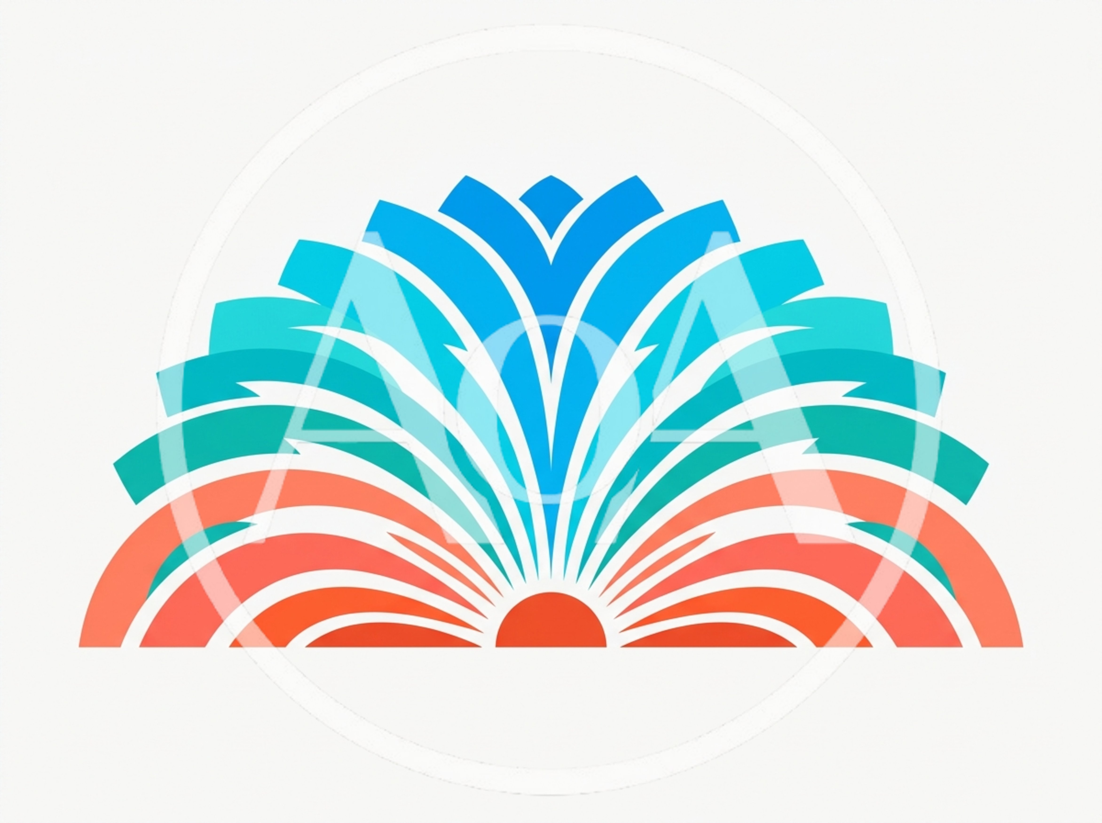 Abstract Symmetrical Fan Shape With Gradient Color Layers
