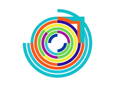 Abstract Colorful Concentric Circles Graphic Design