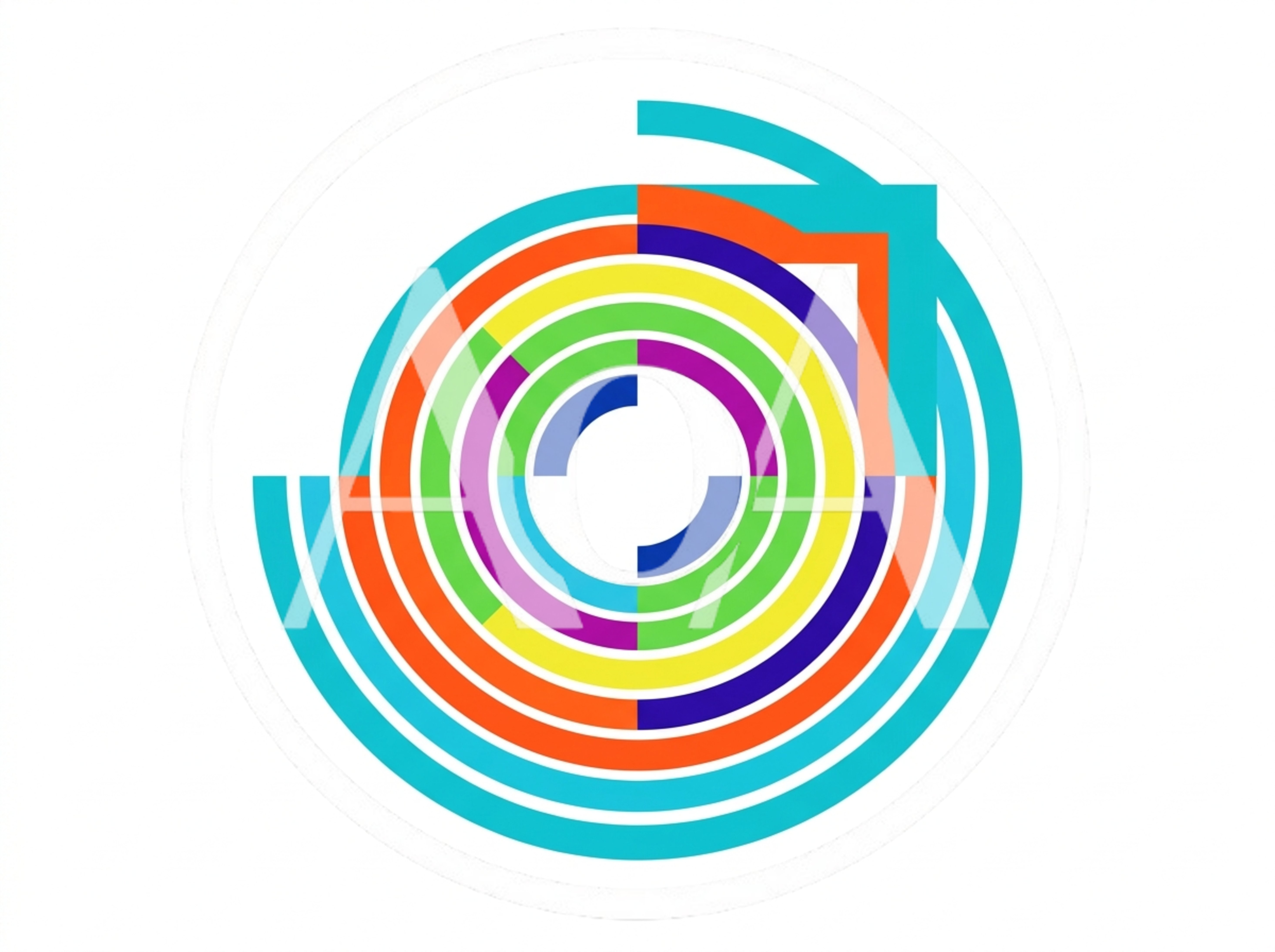 Abstract Colorful Concentric Circles Graphic Design