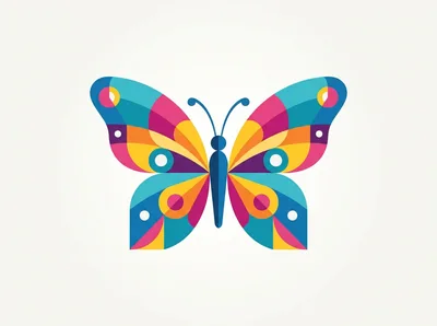 Colorful Geometric Butterfly Graphic Illustration