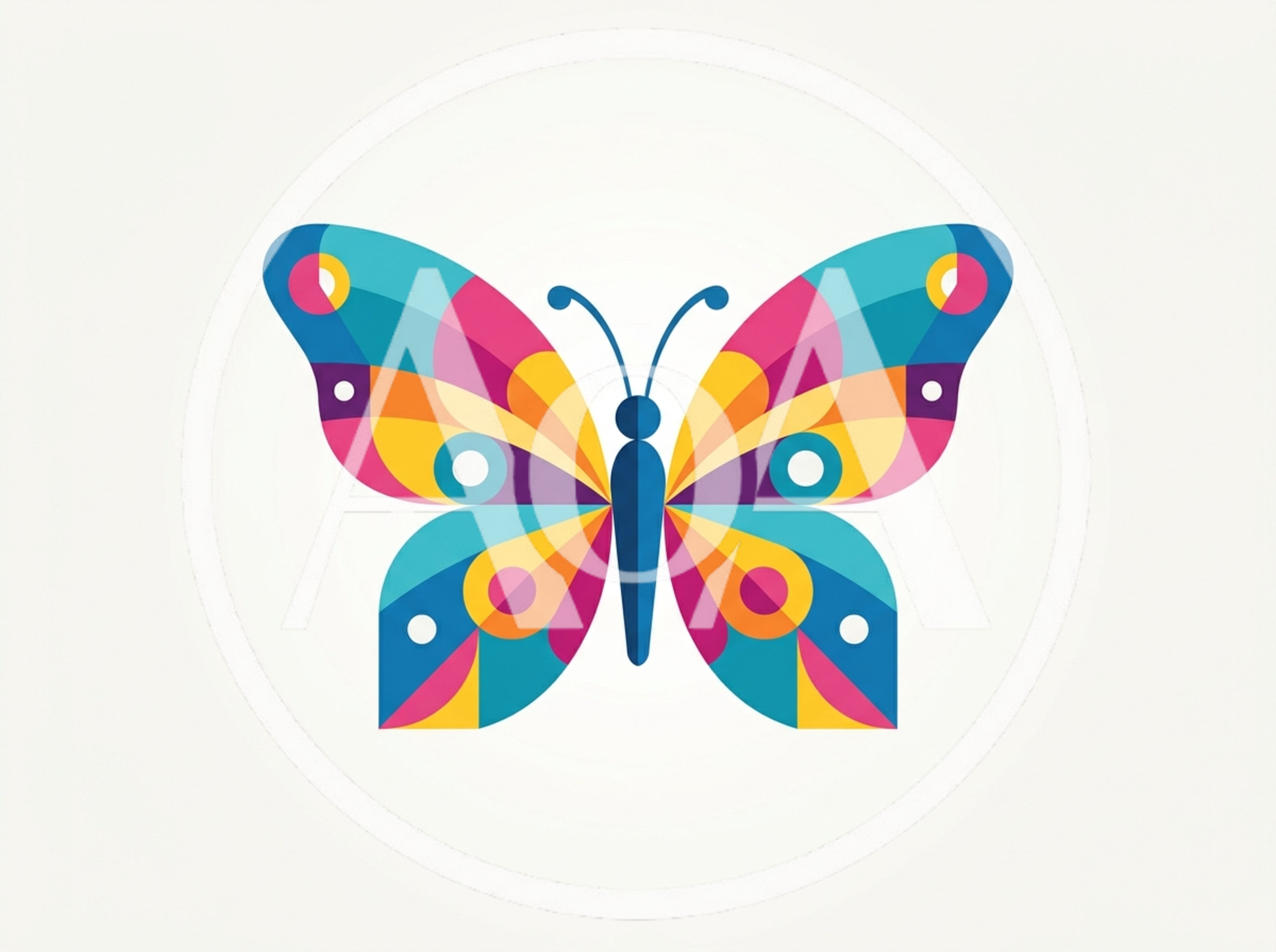 Colorful Geometric Butterfly Graphic Illustration