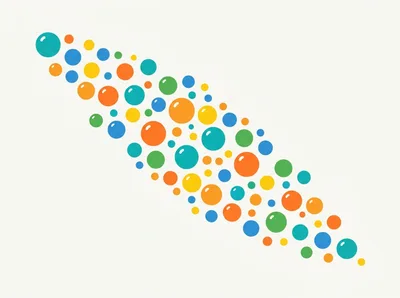 Abstract Pattern Of Colorful Floating Bubbles
