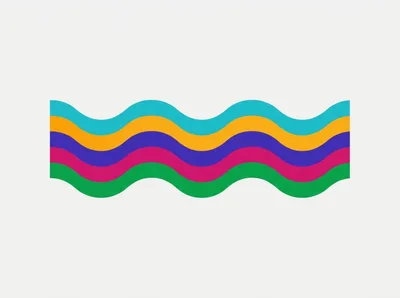 Abstract Wavy Multicolored Stripes Graphic Design