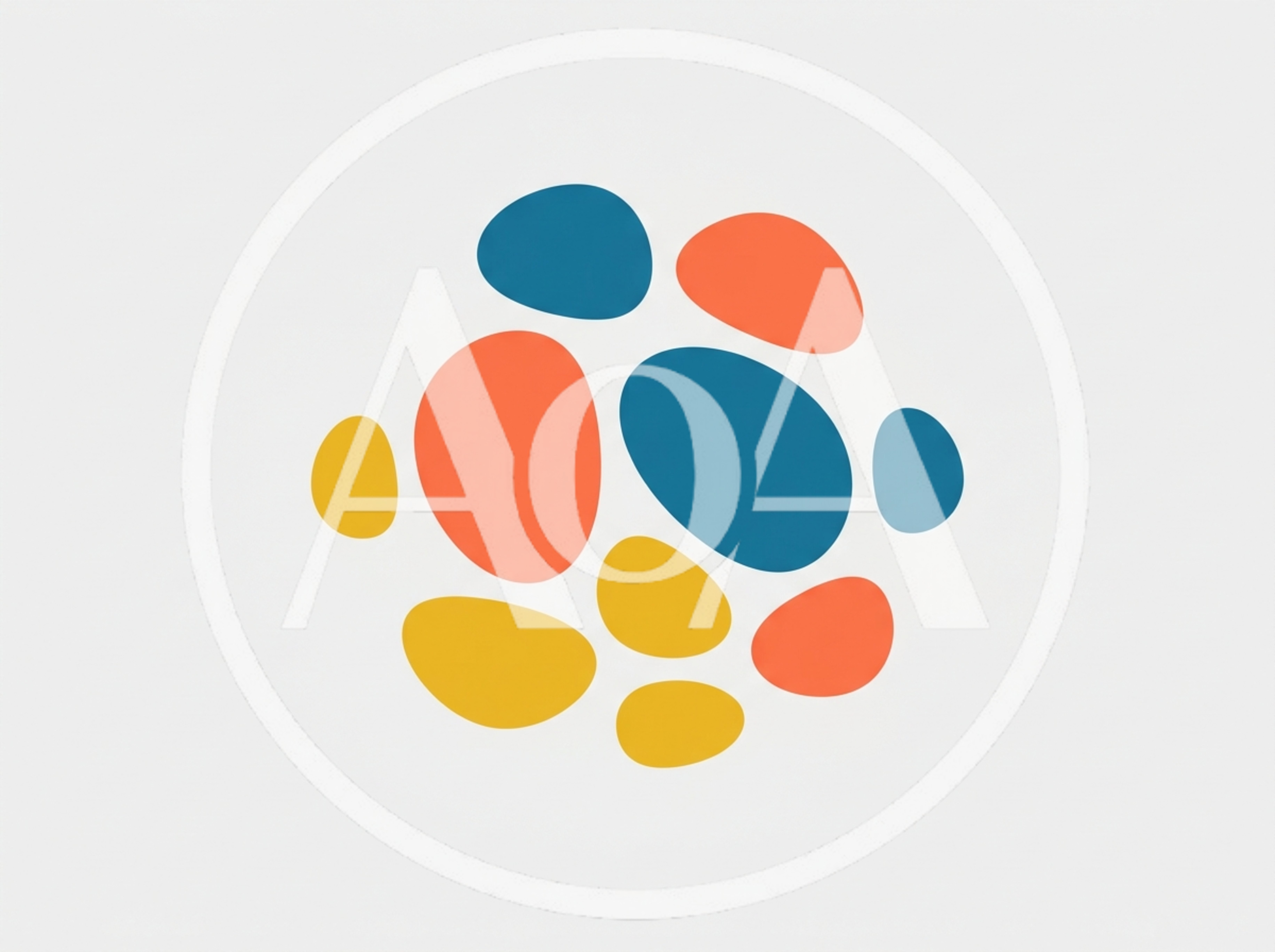 Abstract Colorful Organic Shapes Pattern On White Background