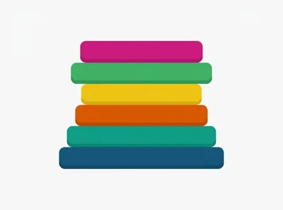 Stacked Colorful Rectangular Blocks On White Background