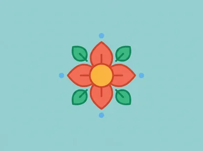 Minimalist Flat Vector Flower Icon Illustration