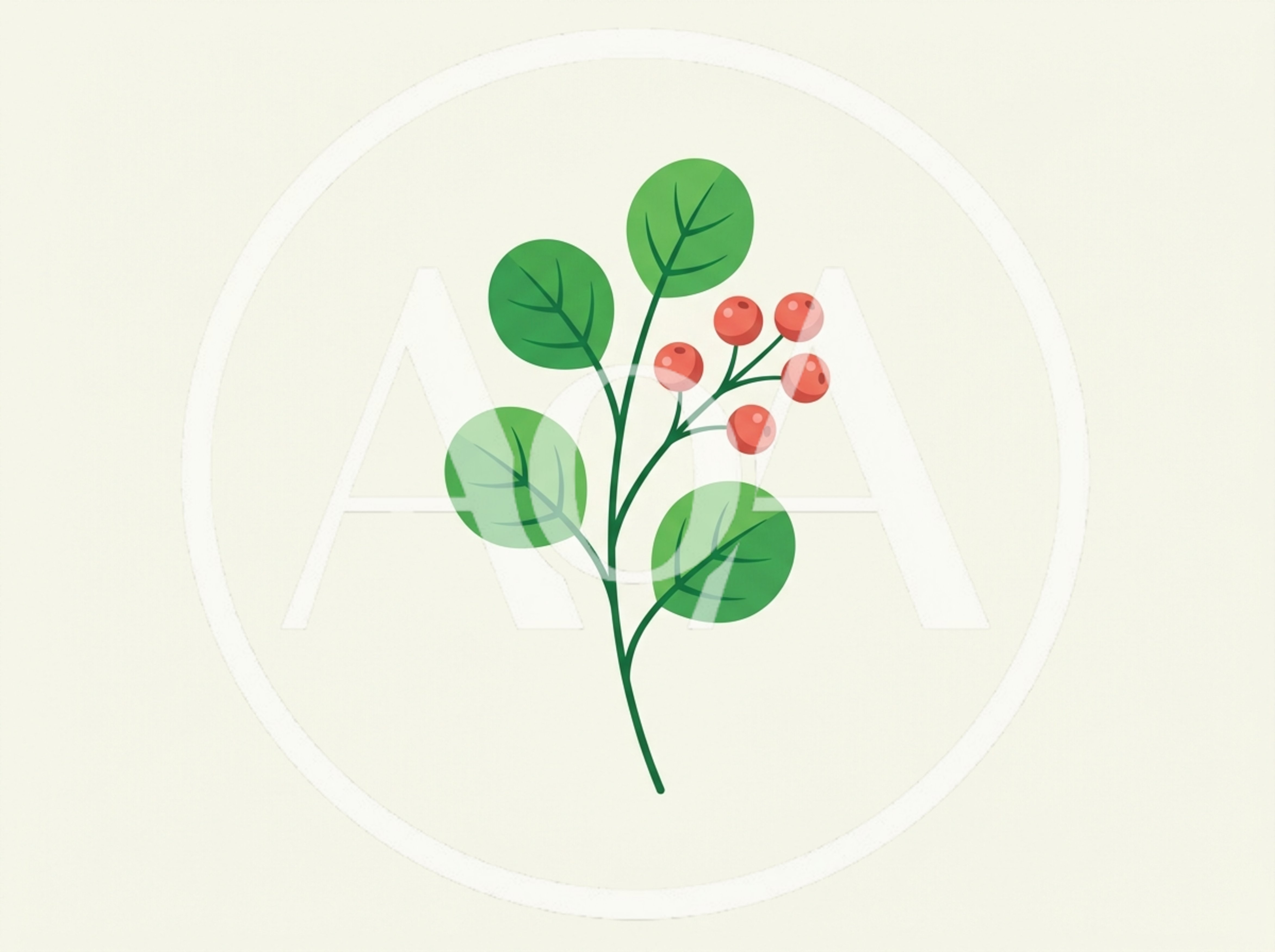 Minimalist Vector Illustration Of A Sprig With Berries