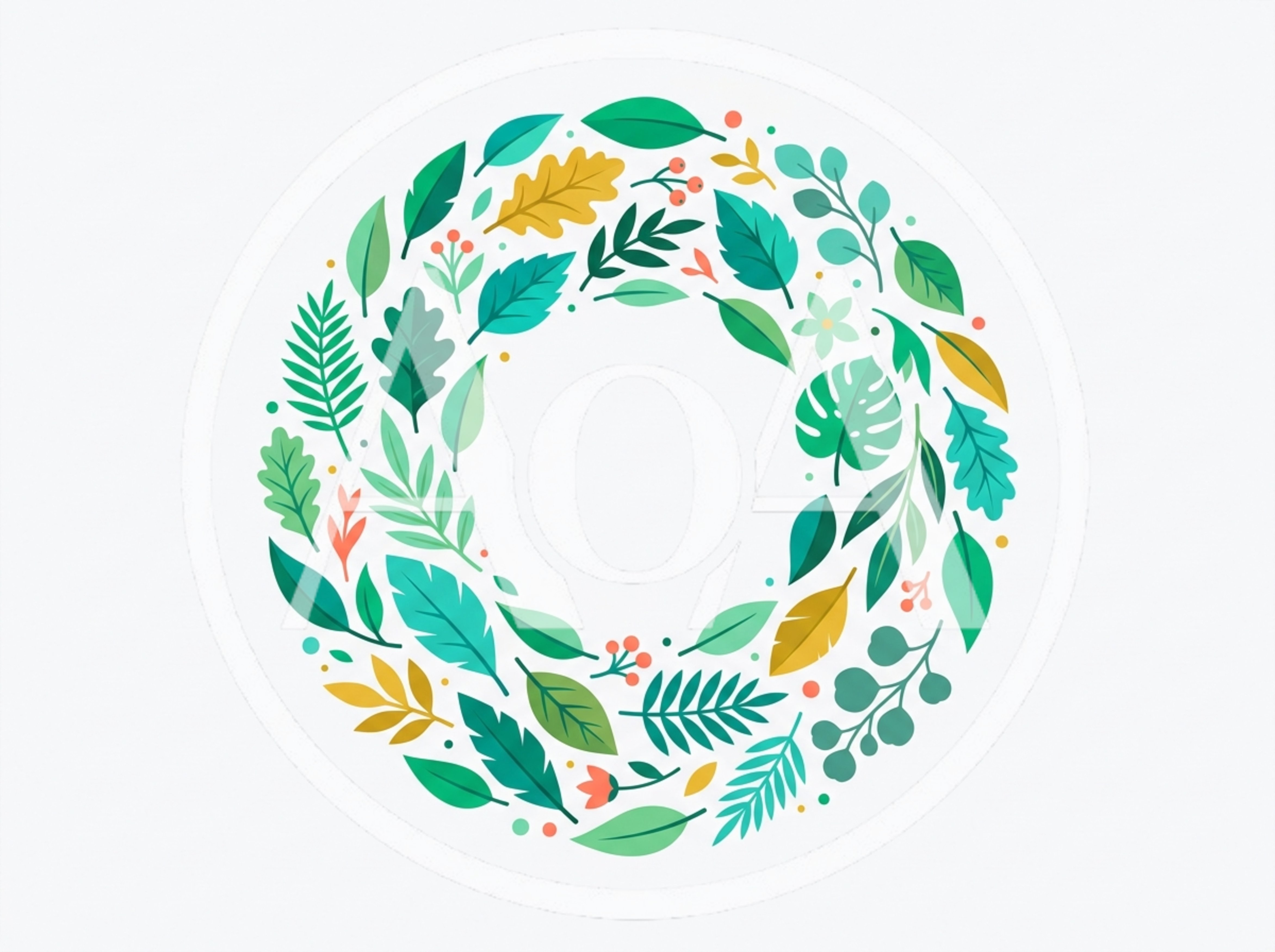 Decorative Botanical Wreath With Tropical Leaves
