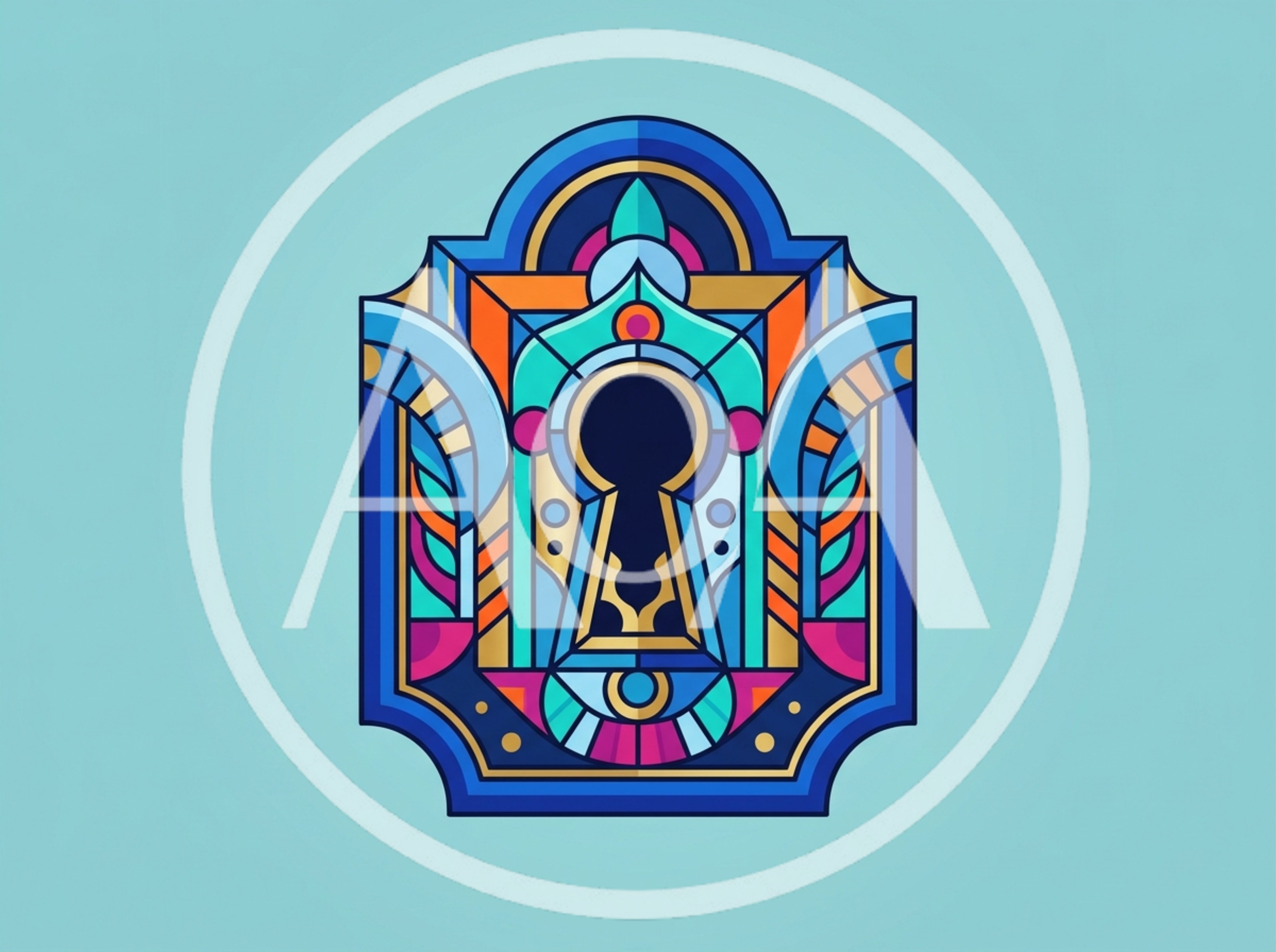 Art Deco Style Keyhole Illustration