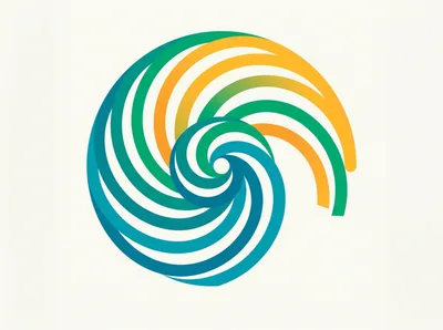 Abstract Spiral Graphic Design With Gradient Colors