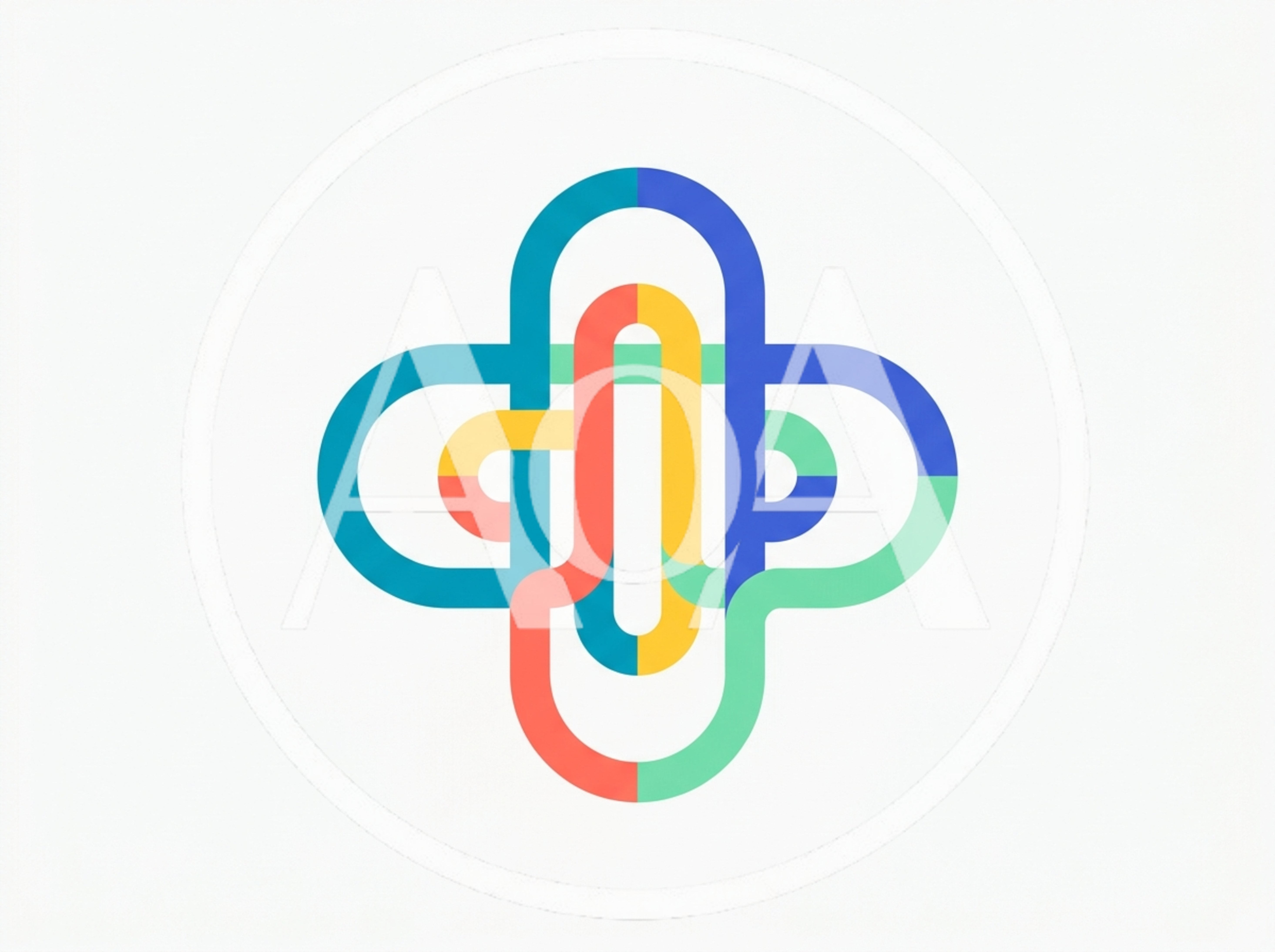 Abstract Geometric Cross Logo Design With Interlocking Lines