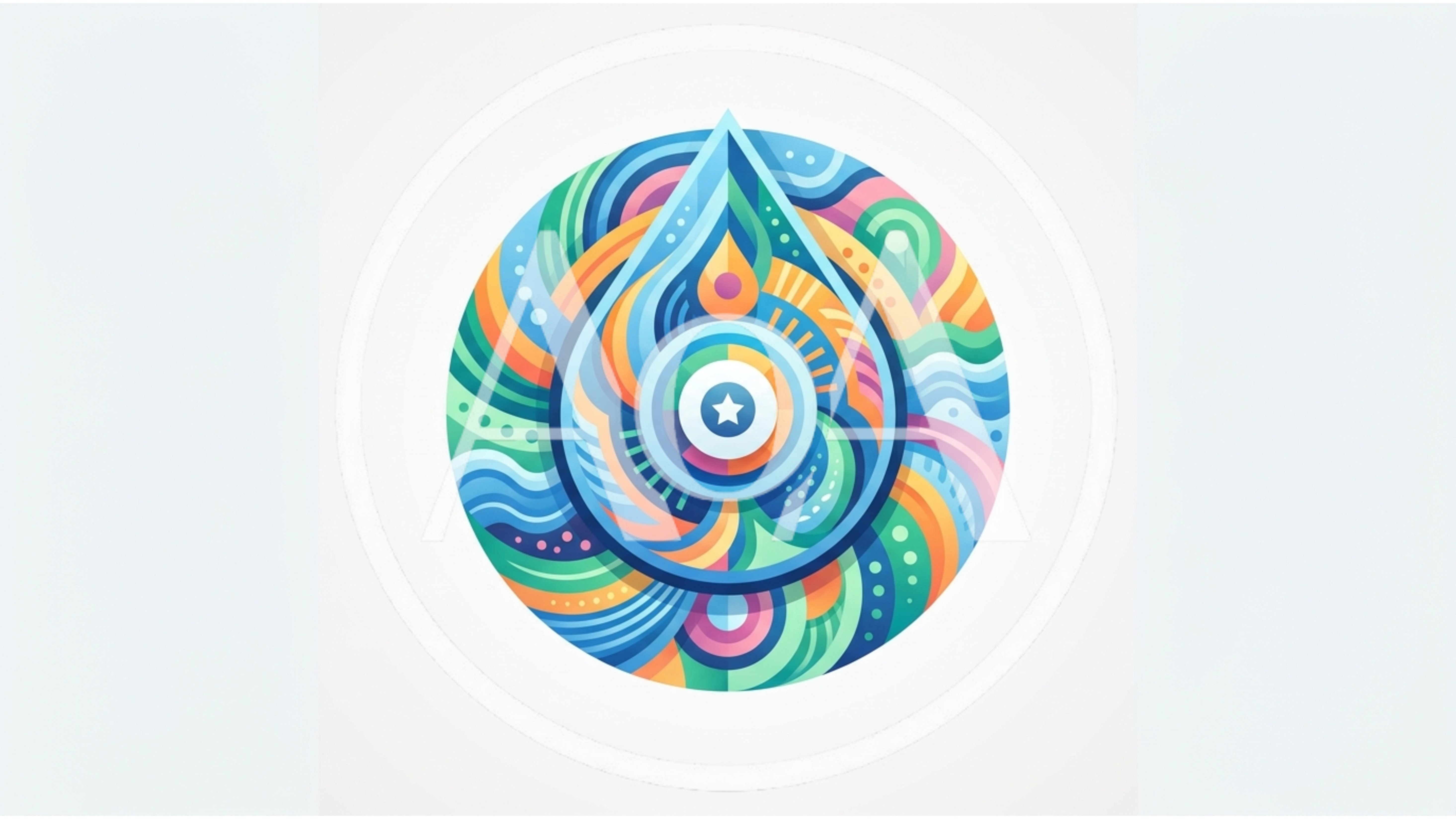 Abstract Colorful Circular Mandala With Water Drop Motif