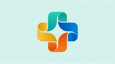 Abstract Colorful Medical Cross Logo Design
