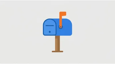 Flat Vector Illustration Of A Blue Mailbox