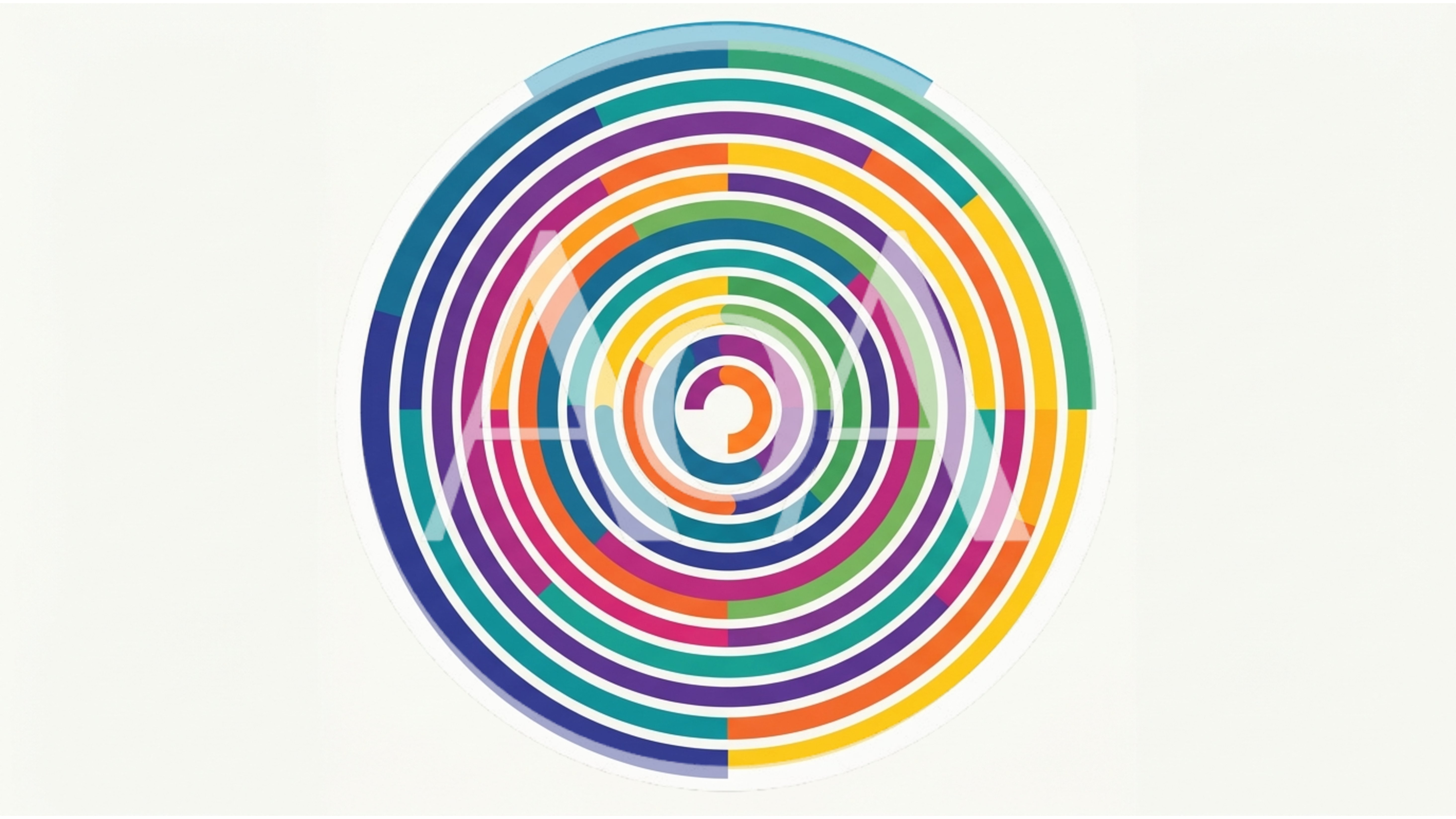 Abstract Concentric Circles With Colorful Geometric Segments