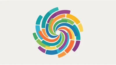 Abstract Colorful Spiral Graphic Design Element