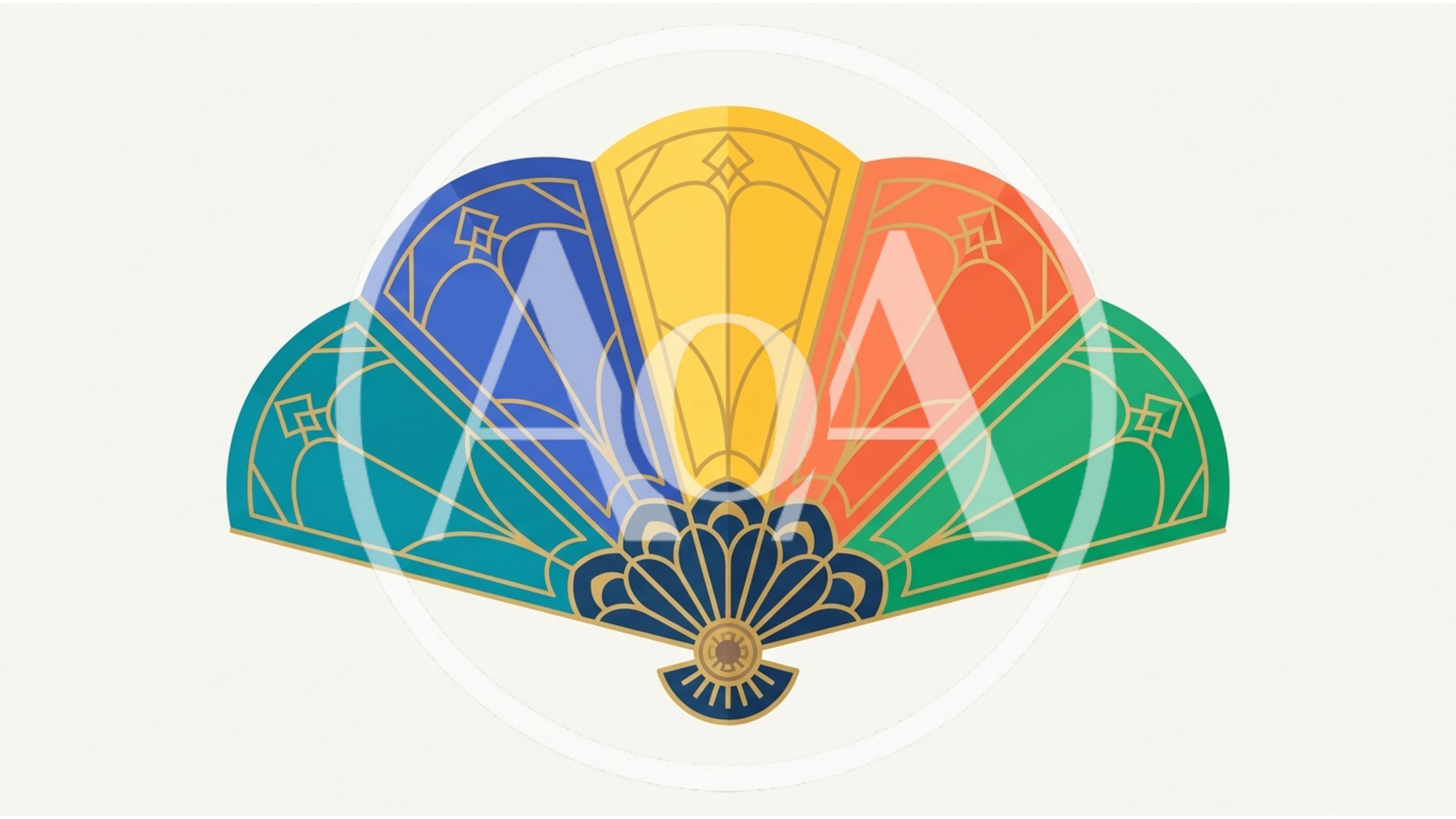 Art Deco Style Decorative Folding Fan Illustration