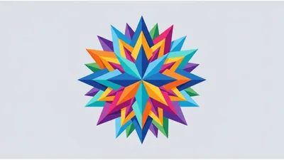 Colorful Geometric Starburst Pattern Graphic
