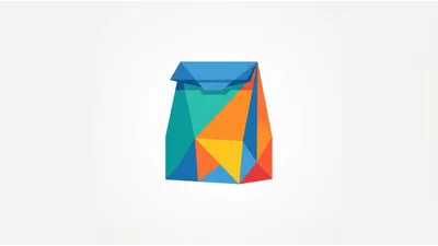 Low Poly Geometric Paper Bag Illustration
