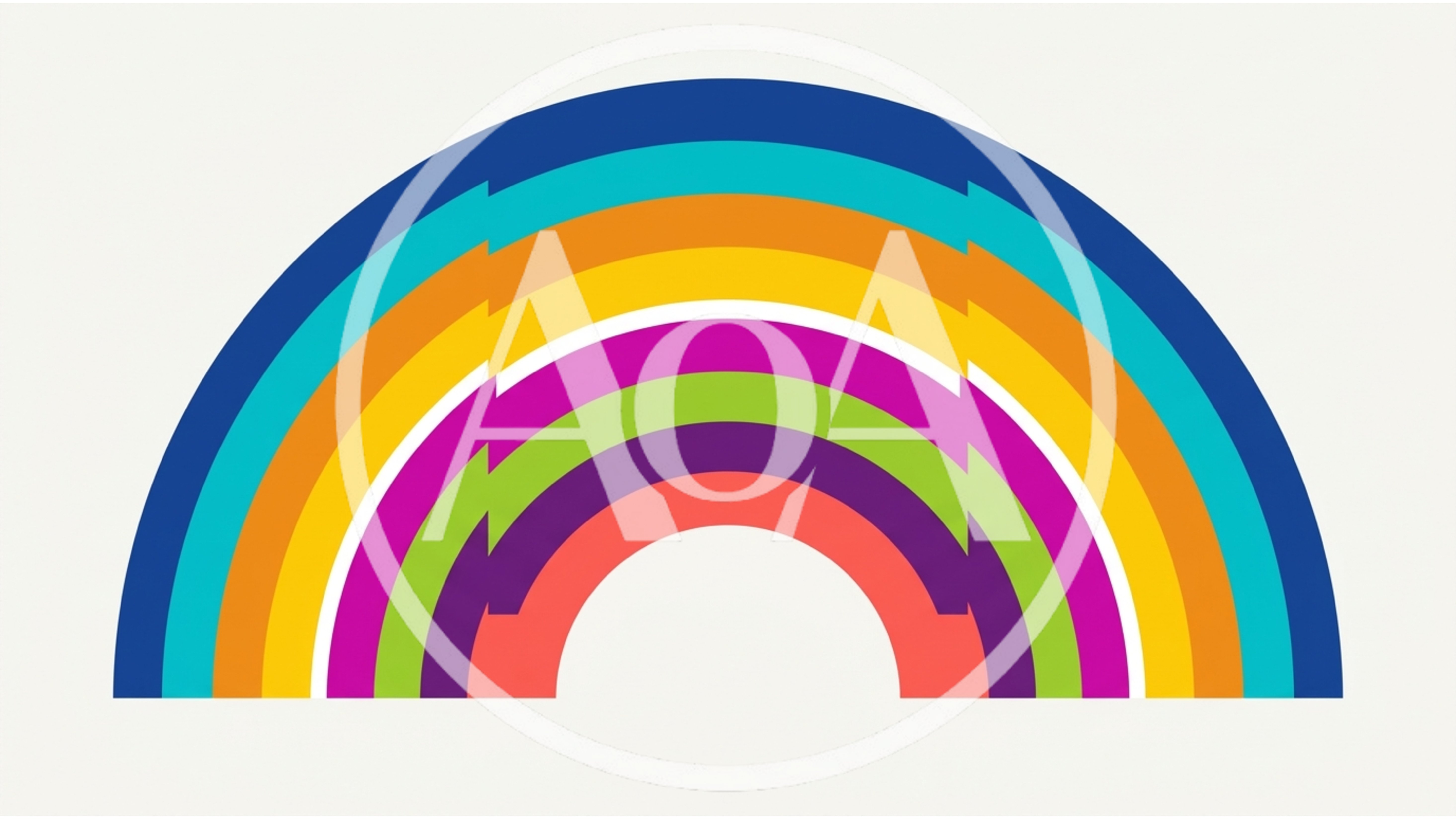 Abstract Rainbow Graphic With Geometric Segmented Arches