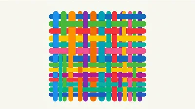Colorful Woven Popsicle Stick Pattern Background