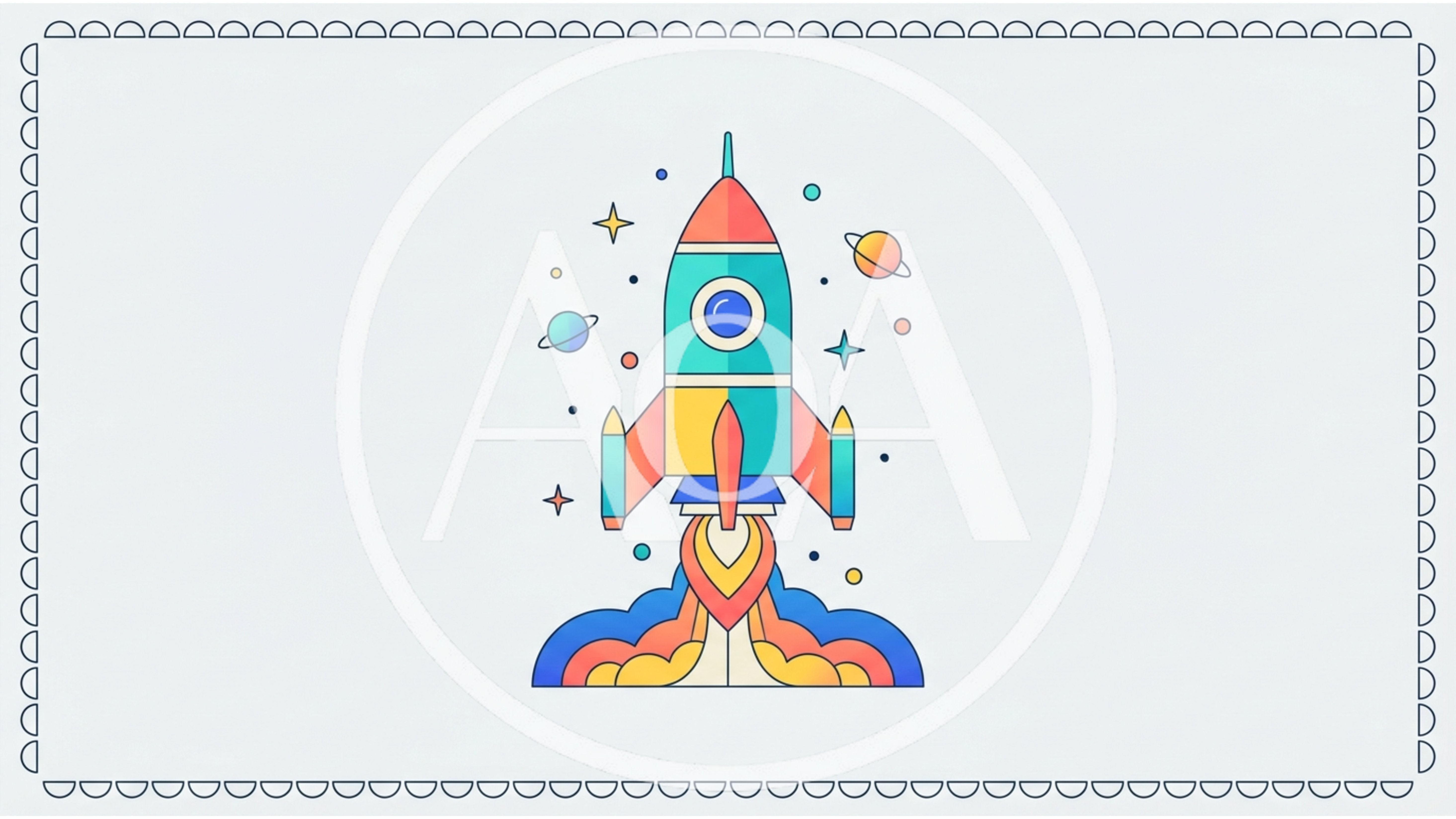 Colorful Flat Vector Illustration Of A Space Rocket