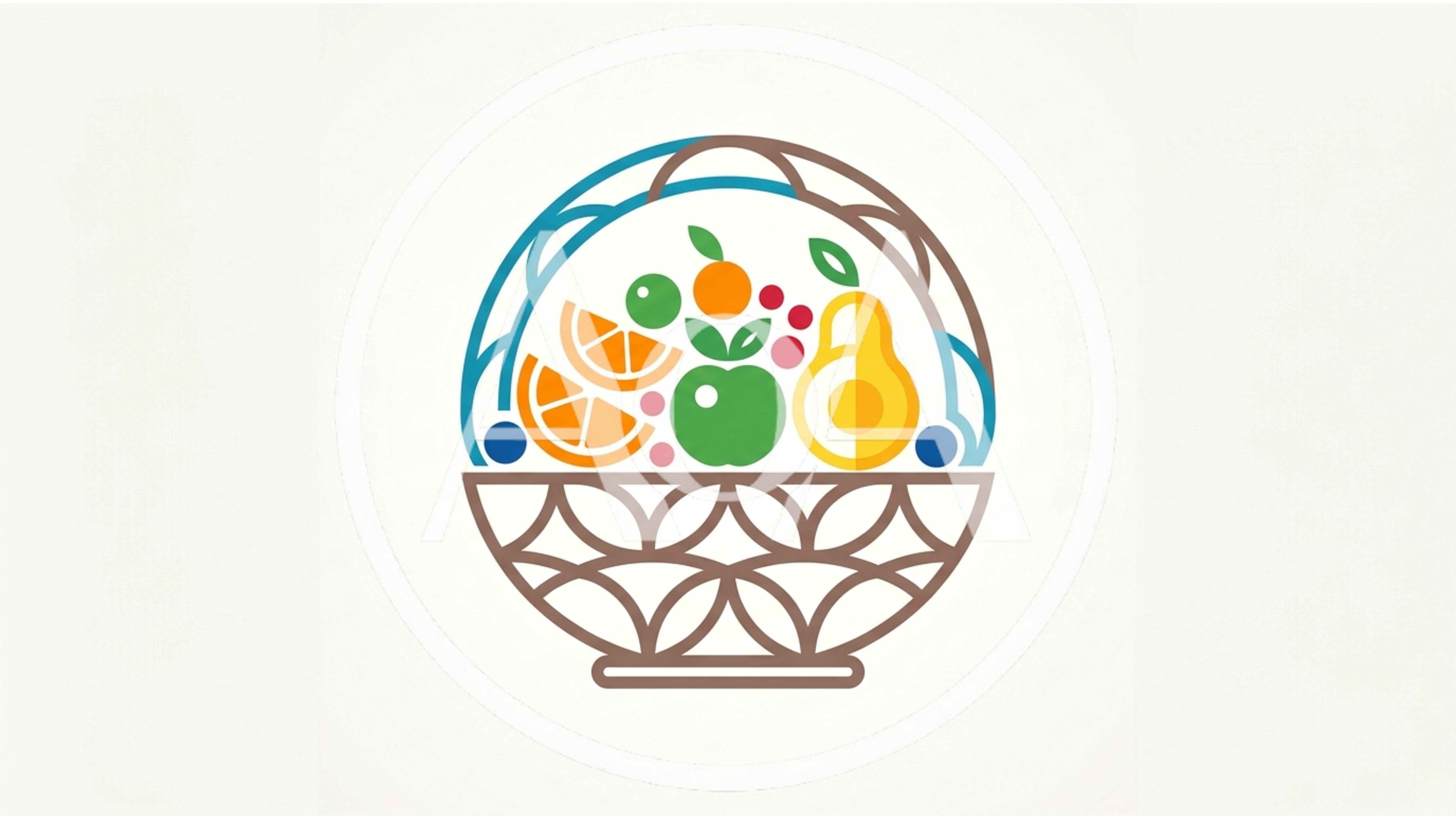 Minimalist Fruit Basket Vector Illustration