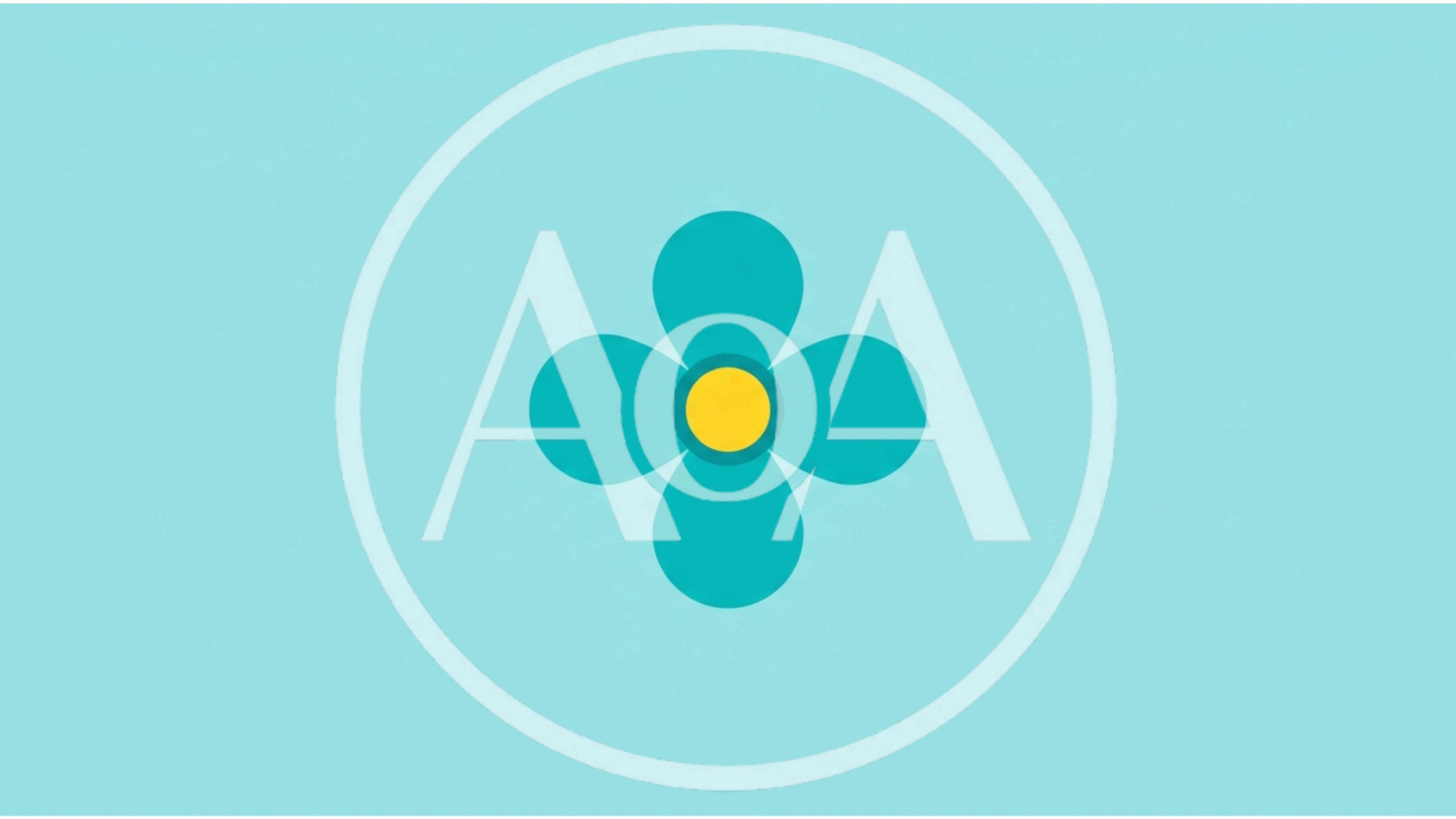 Minimalist Teal Flower Icon On Light Blue Background