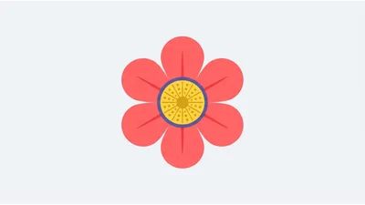 Minimalist Red Flower Illustration On White Background
