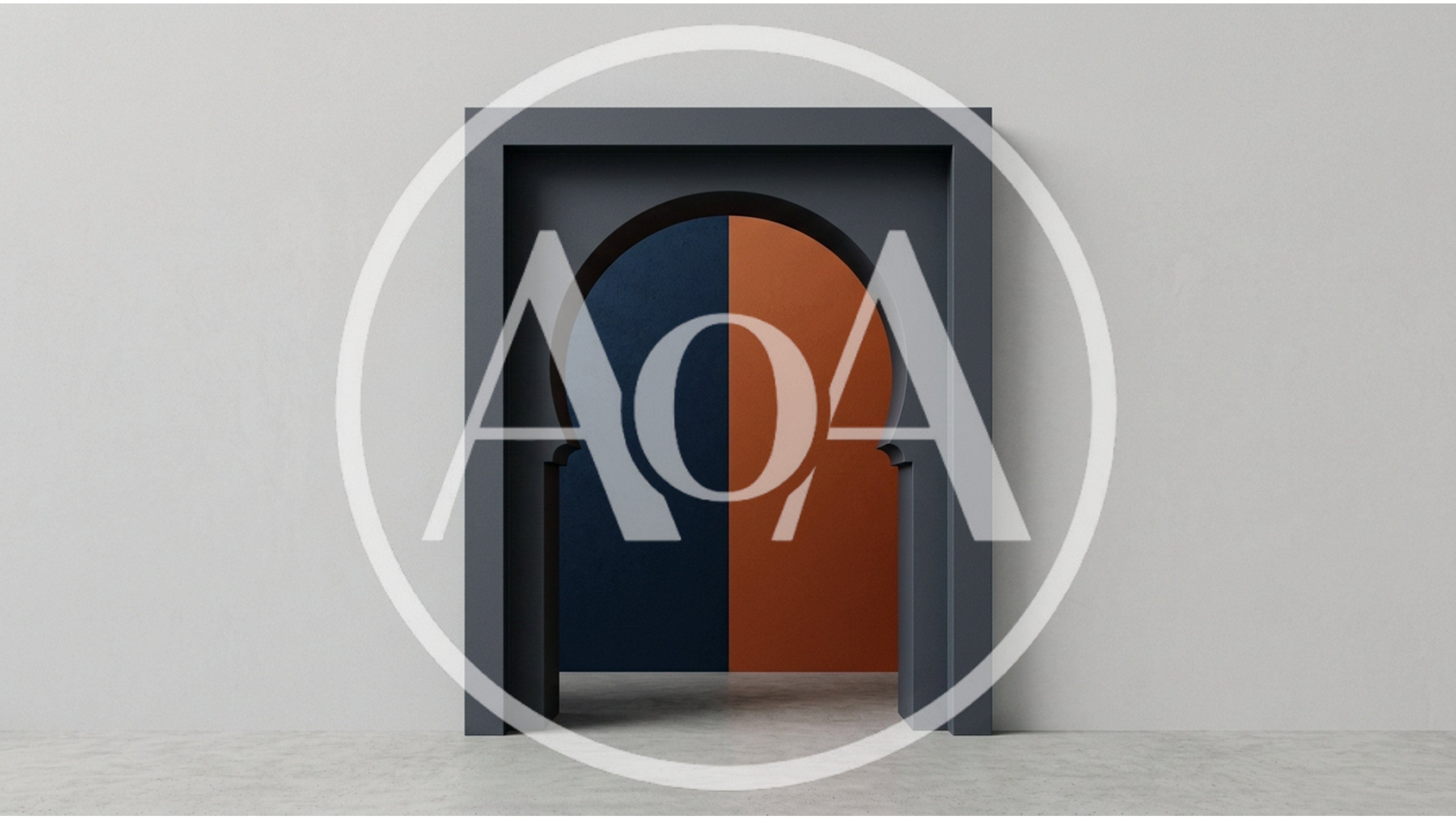Minimalist Archway With Split Color Background