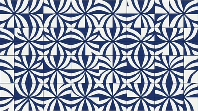Seamless Blue And White Geometric Tile Pattern