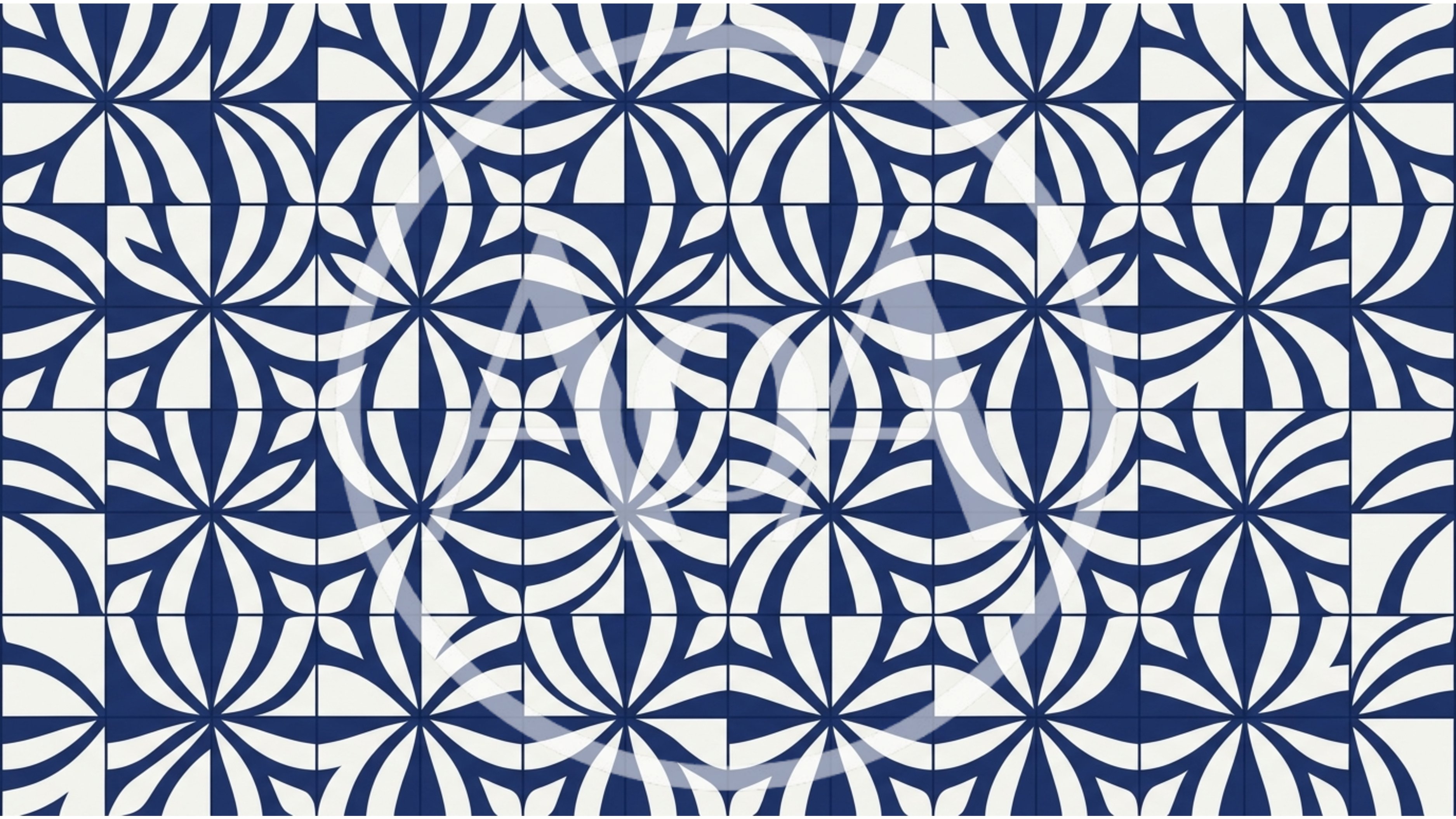 Seamless Blue And White Geometric Tile Pattern